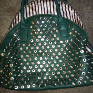 Hand crafted green purse
